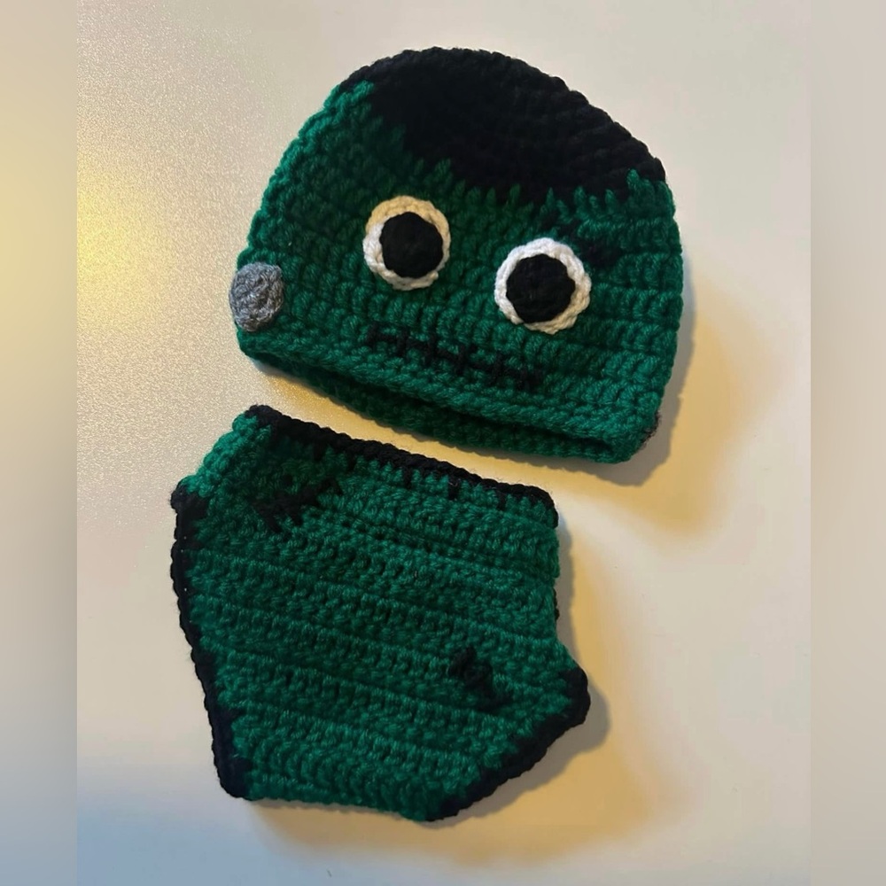 Handmade Newborn Frankenstein Diaper Cover/Phot Op